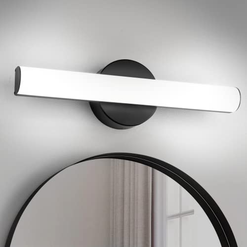 FOLKSMATE Modern Dimmable LED Vanity Light Bar Lighting Fixtures, 15.9 Inch LED Bathroom Light Fixture Over Mirror, 15W 1300LM Daylight White 5000K Wall Sconces Lighting, Black Bath Light Bar