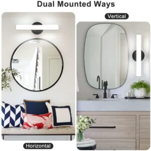 FOLKSMATE Modern Dimmable LED Vanity Light Bar Lighting Fixtures, 15.9 Inch LED Bathroom Light Fixture Over Mirror, 15W 1300LM Daylight White 5000K Wall Sconces Lighting, Black Bath Light Bar