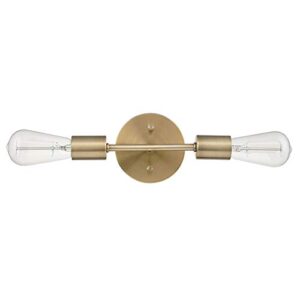 globe electric 51736 alexandria 2-light reversable vanity light, matte brass, gold