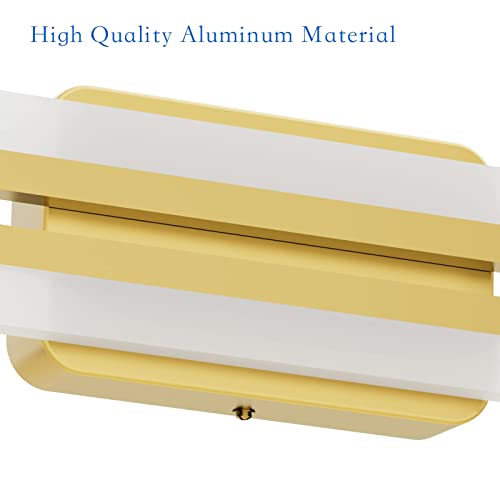 Ralbay 48" Gold Vanity Lights 48W Frosted Aluminum Modern LED Gold Bathroom Vanity Light Fixtures Over Long Mirror Modern Gold Bath Lighting 6000K White Light (IP65 Waterproof)