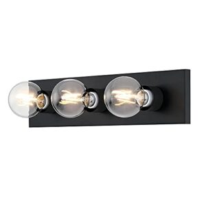 Westinghouse Lighting 6117500 Traditional Three-Light Indoor Vanity Light Fixture, Matte Black Finish