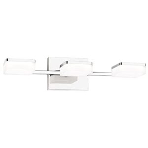 3 lights led bathroom vanity lights, acrylic modern wall mount lighting, led bathroom wall lighting fixtures over mirror, 21w, 2509lm, 10%-100%, scr dimming 5000k (natural white light) - chrome