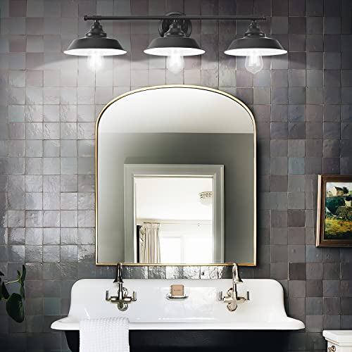 GoYeel Bathroom Vanity Light Fixtures Over Mirror Matte Black Vanity Wall Sconce Lighting 3 Lights Rustic Farmhouse Vanity Light Industrial Indoor Wall Light Fixture for Bathroom Dressing Table