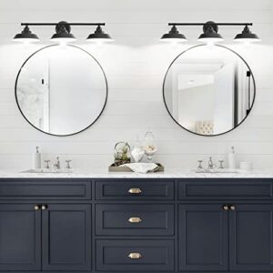 GoYeel Bathroom Vanity Light Fixtures Over Mirror Matte Black Vanity Wall Sconce Lighting 3 Lights Rustic Farmhouse Vanity Light Industrial Indoor Wall Light Fixture for Bathroom Dressing Table