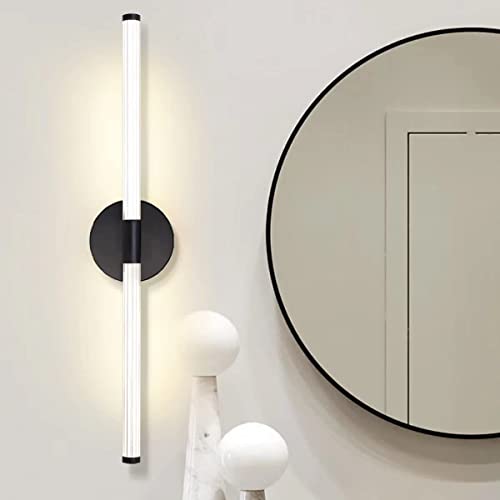 Black LED Bathroom Vanity Lights, Modern 4000k Bathroom Light Fixtures Over Mirror, 16W 23.6in Vanity Lighting Fixtures with 360° luminous, Wall Sconces Lighting for Bathroom, Mirror, Living Room