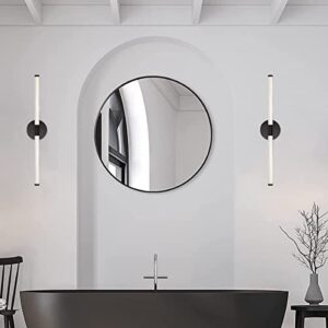 Black LED Bathroom Vanity Lights, Modern 4000k Bathroom Light Fixtures Over Mirror, 16W 23.6in Vanity Lighting Fixtures with 360° luminous, Wall Sconces Lighting for Bathroom, Mirror, Living Room