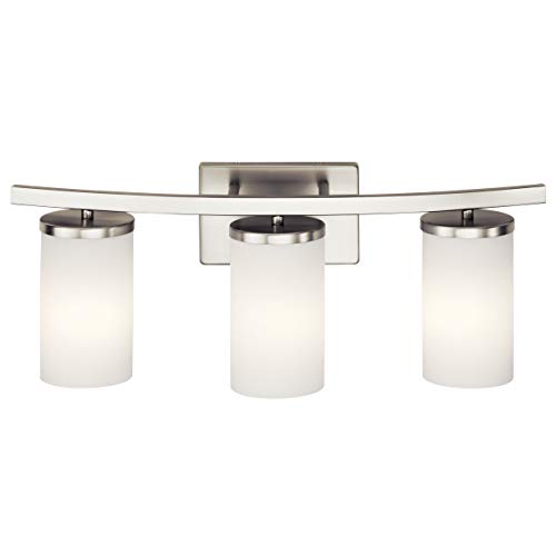 Kichler Crosby 23" 3 Light Vanity Light Satin Etched Cased Opal Brushed Nickel ,White