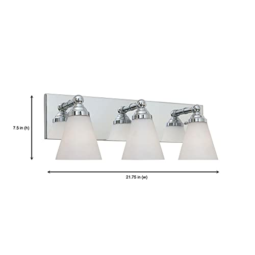 Designers Fountain 6493-CH Hudson 3 Bathroom Vanity Light Fixture, Chrome