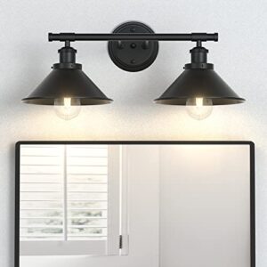 licperron black 2-light vanity wall sconce lighting, farmhouse bathroom wall light fixtures over mirror, industrial rustic indoor bathroom vanity lights for cabinet dressing table living room