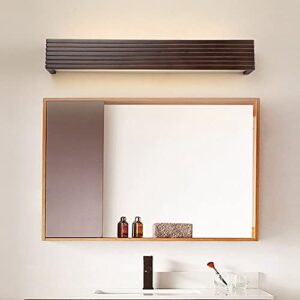 Baska Wood Bathroom Vanity Light Fixture LED Mirror Front Light, Rectangular Makeup Vanity Mirror Lighting Fitting, Living Room Bath Vanity Wall Sconce Modern Headboard Lamps