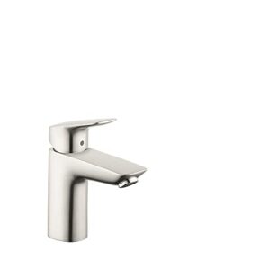 hansgrohe logis modern low flow water saving 1-handle 1 6-inch tall bathroom sink faucet in brushed nickel, 71100821