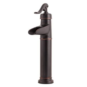 pfister lfm40yp0y lf-m40-yp0y ashfield single control vessel bathroom faucet in tuscan bronze, 1.2gpm