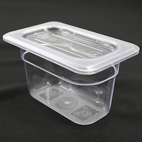 CMI 1/9 Size Polycarbonate Food Pans,4"Deep, GN Pans Clear-Pack of 6