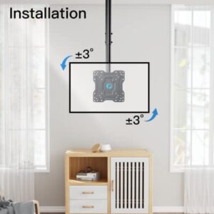 Pipishell Ceiling TV Mount, Full Motion TV Bracket for Most 13-37 inch TVs up to 60 lbs, Hanging TV Mount with Swivel, Tilt, Adjustable Height, Max VESA 200x200mm, PICM1