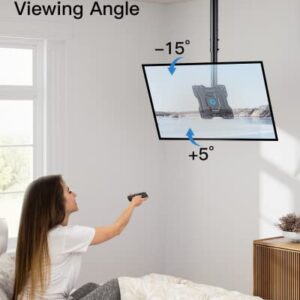 Pipishell Ceiling TV Mount, Full Motion TV Bracket for Most 13-37 inch TVs up to 60 lbs, Hanging TV Mount with Swivel, Tilt, Adjustable Height, Max VESA 200x200mm, PICM1