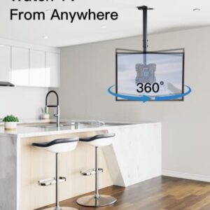 Pipishell Ceiling TV Mount, Full Motion TV Bracket for Most 13-37 inch TVs up to 60 lbs, Hanging TV Mount with Swivel, Tilt, Adjustable Height, Max VESA 200x200mm, PICM1