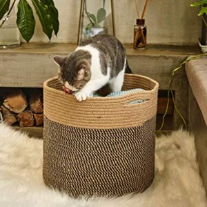 Goodpick Large Black Jute Rope Basket (Set of 2)