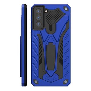 kitoo designed for samsung galaxy s21 case with kickstand 5g, military grade 12ft. drop tested - blue