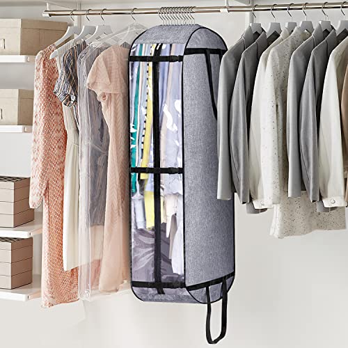 MISSLO Hanging Garment Bags for Travel Suit Bags for Closet Storage 50" Moving Bags for Clothes Dress Cover for Coat, Jacket, Shirt, Clothing