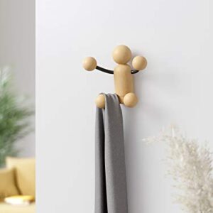 Umbra Woody Wall Hook,Black/Natural