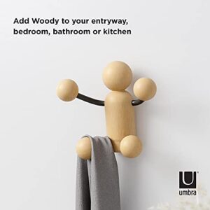 Umbra Woody Wall Hook,Black/Natural