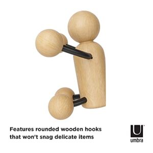 Umbra Woody Wall Hook,Black/Natural