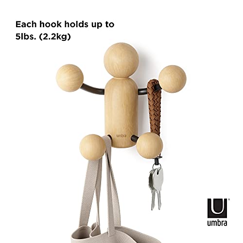 Umbra Woody Wall Hook,Black/Natural