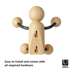 Umbra Woody Wall Hook,Black/Natural