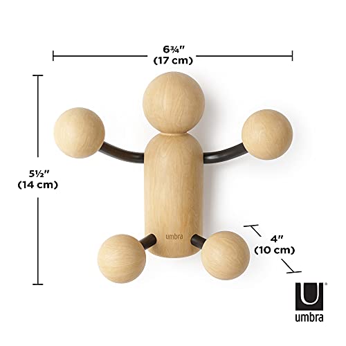 Umbra Woody Wall Hook,Black/Natural