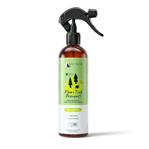 kin+kind plant-based flea & tick spray for dogs and cats with lemongrass - essential for flea & tick treatment - flea spray for dogs and cats - pet supplies 12 fl oz