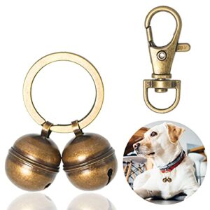 copper bells for dog collars with snap clips - made of pure copper for dogs/cat - clear sound & no rust - save birds wildlife, know where your pet christmas sounds
