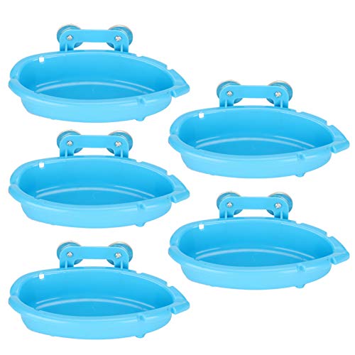 5Pcs Bird Bath Tub, Parrot Bathtub, Bird Plastic Bath Bathing Tub Shower Bathtub, Parrot Food Water Bowl, Parrot Feeder