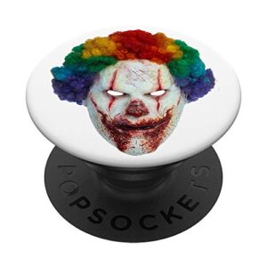 horror scary halloween face mask clown design gift popsockets popgrip: swappable grip for phones & tablets