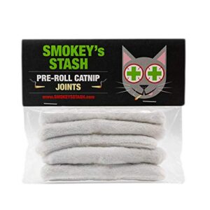 smokey's stash catnip filled pre roll joints for cats - 5 joints per pack