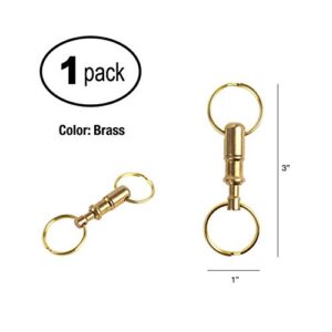 Lucky Line Brass Quick Release Key Ring Chain, 5 Pack (70505)