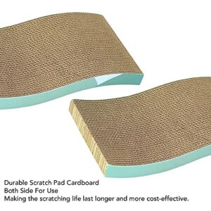 HPYMore Cat Scratching Pad, 2 Pack Corrugated Cat Scratcher Cardboard, S Type Durable Cat Scratching Board Reversible with Catnip for Furniture Protection