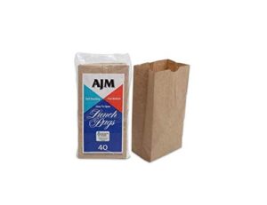 ajm brown paper lunch bags 40 count (1 pack of 40 - paper)