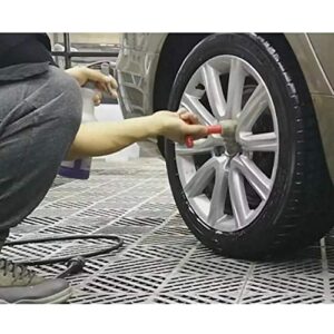Car Wheel Detailing Brush,MoreChioce Car Washing Embedded Steel Ring Screw Cleaning Brush Lug Nut Wheel Cleaning Brush with Handle Nut Wheel Cleaning Tool Set