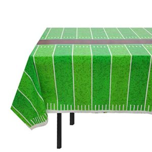 4 Pack Football Field Tablecloth, 55"x106" Easy to Clean Wipeable Washable Plastic Football Tablecloth for Football Birthday Party Super Bowl Sport Theme Party Decoration and Supplies