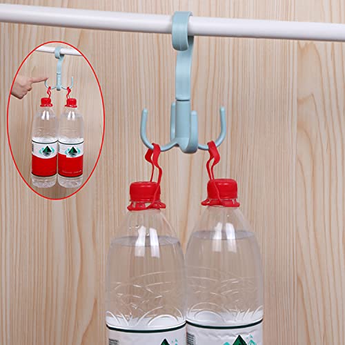 REIUYTHO 6PCS Closet Hanging Organizer Storage w/ 360° Rotatable Plastic Hangers | Multi-Function Hook for Clothes, Shoes, Kitchen, Towel, Purse & More