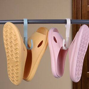 REIUYTHO 6PCS Closet Hanging Organizer Storage w/ 360° Rotatable Plastic Hangers | Multi-Function Hook for Clothes, Shoes, Kitchen, Towel, Purse & More