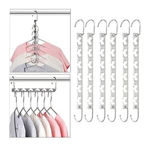 magic clothing hangers space saving sturdy metal hangers wardrobe closet organizer space saving hanger pack of 6 cascading hangers