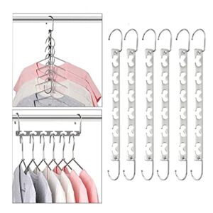 Magic Clothing Hangers Space Saving Sturdy Metal Hangers Wardrobe Closet Organizer Space Saving Hanger Pack of 6 Cascading Hangers