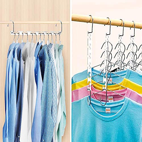 Magic Clothing Hangers Space Saving Sturdy Metal Hangers Wardrobe Closet Organizer Space Saving Hanger Pack of 6 Cascading Hangers