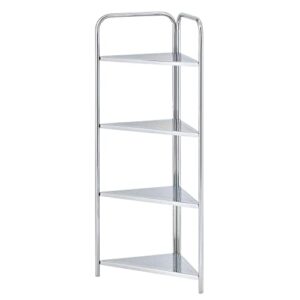 beey narrow storage rack standing unit shelf metal corner shelf for laundry room kitchen bathroom fridge space(4-tiers)