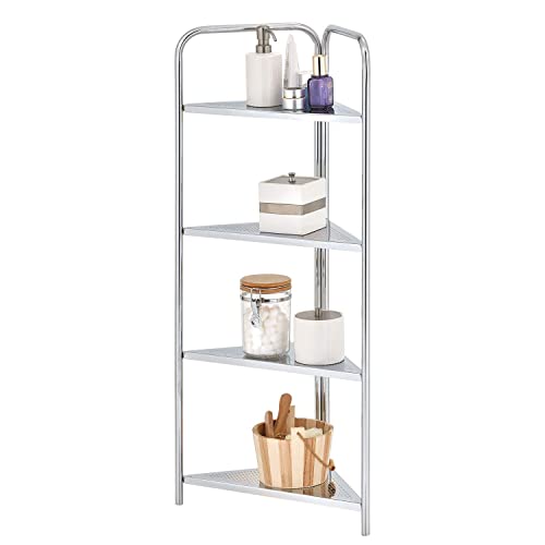 BEEY Narrow Storage Rack Standing Unit Shelf Metal Corner Shelf for Laundry Room Kitchen Bathroom Fridge Space(4-Tiers)