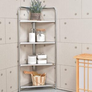 BEEY Narrow Storage Rack Standing Unit Shelf Metal Corner Shelf for Laundry Room Kitchen Bathroom Fridge Space(4-Tiers)