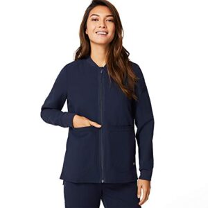 figs bellery scrub jacket for women — navy, l