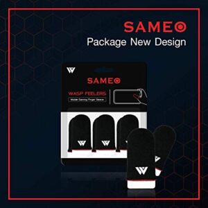 SAMEO Gaming Finger Sleeves for Mobile Game Controllers (Pack of 3 Pair) Anti-Sweat Breathable Seamless Thumb Finger Sleeve for League of Legend, PUBG, Rules of Survival, Knives Out (Gray)