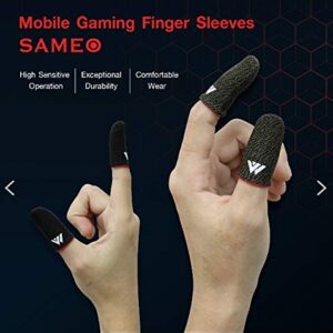 SAMEO Gaming Finger Sleeves for Mobile Game Controllers (Pack of 3 Pair) Anti-Sweat Breathable Seamless Thumb Finger Sleeve for League of Legend, PUBG, Rules of Survival, Knives Out (Gray)